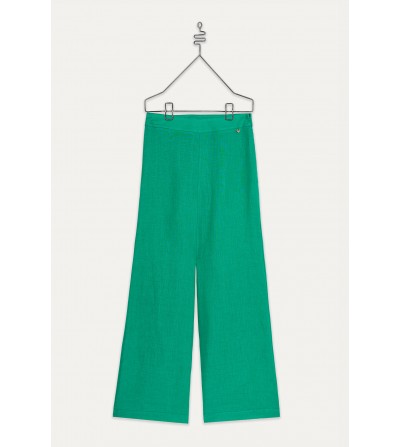Pantalón ancho con cinturilla en color verde